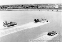 BH7 flying with other Royal Navy hovercraft